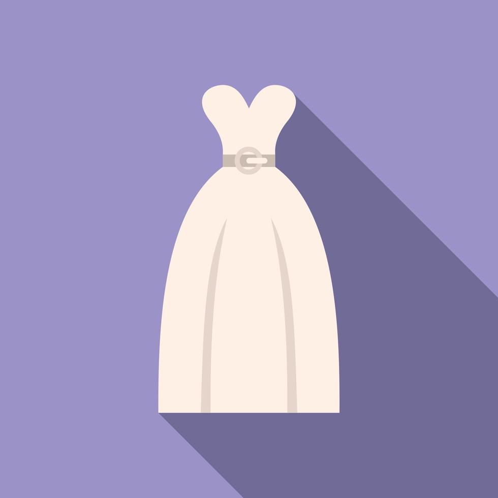 Body wedding dress icon flat vector. Bridal veil vector