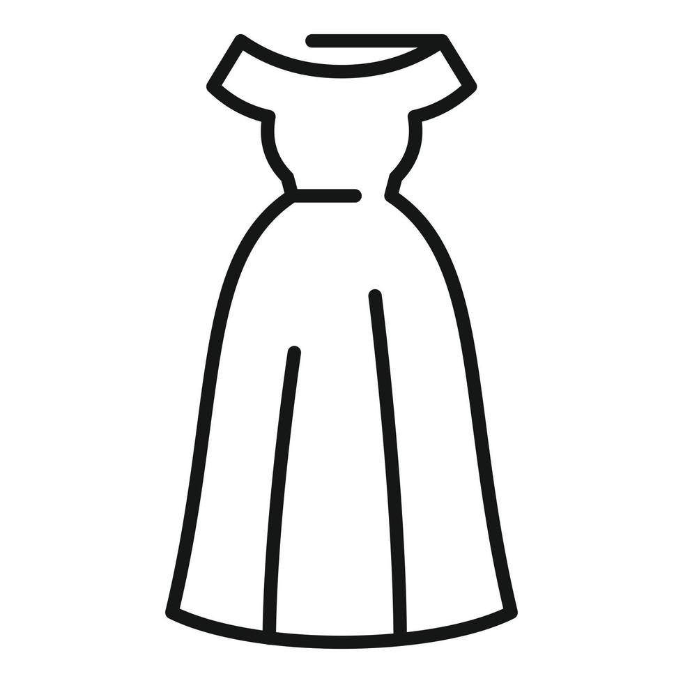Luxury wedding dress icon outline vector. Veil bridal vector