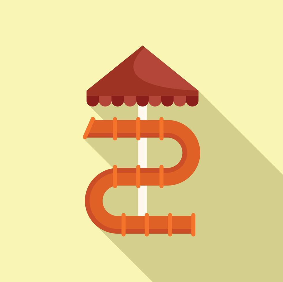 Summer slide tube icon flat vector. Water park vector