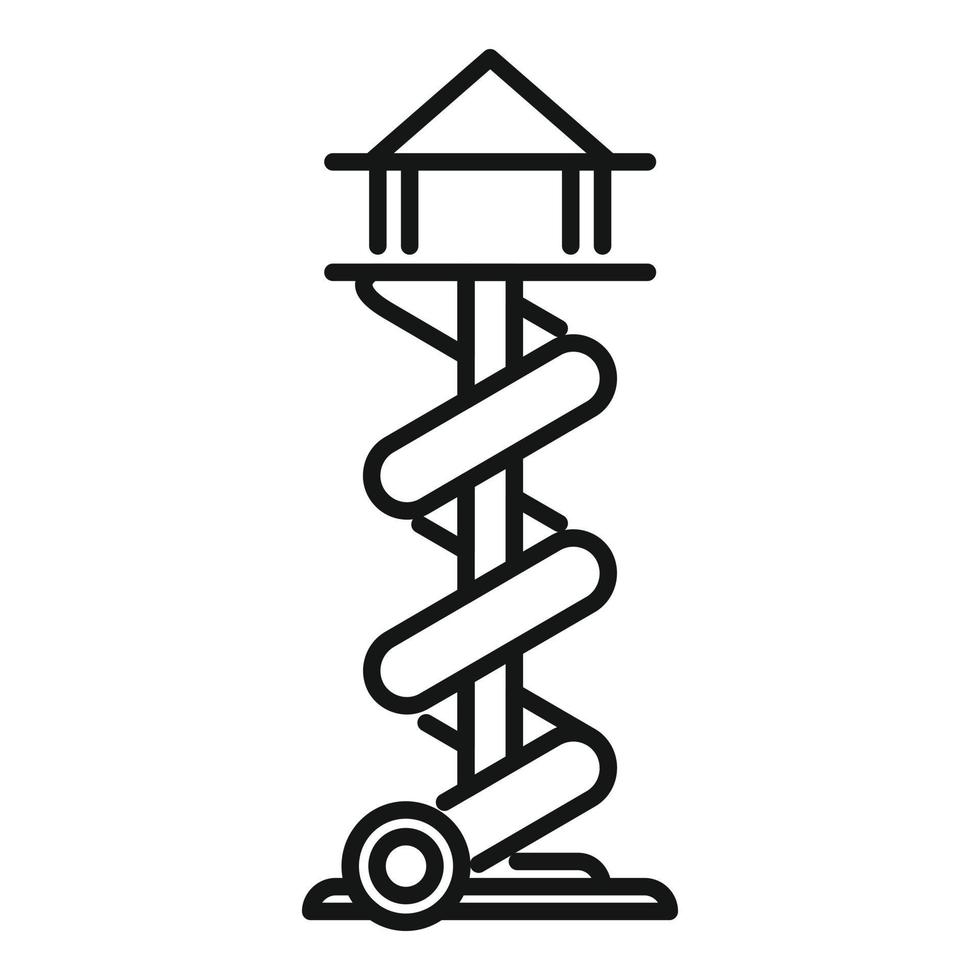 Big spiral tube icon outline vector. Water park vector