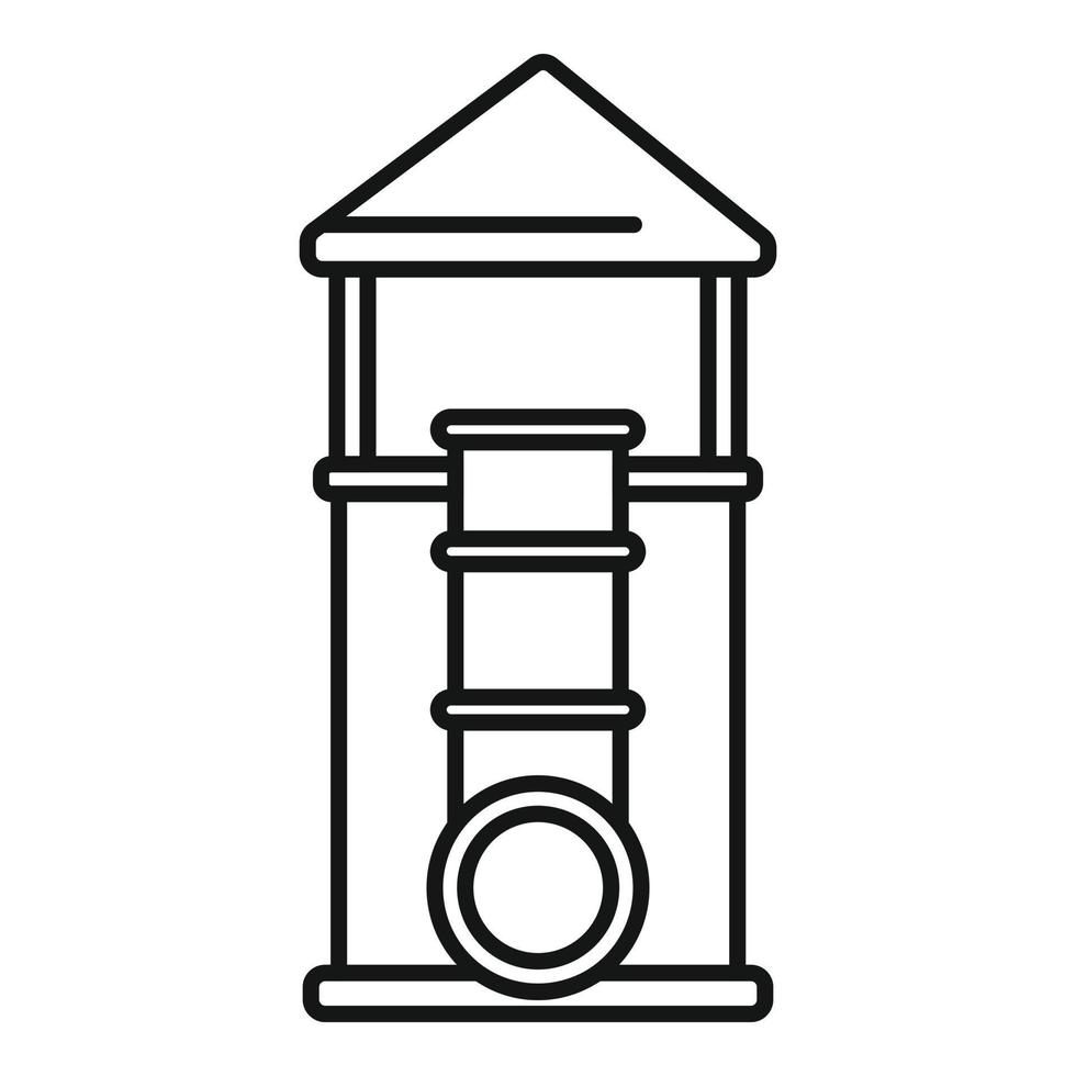 Water park tube tower icon outline vector. Aqua waterpark vector
