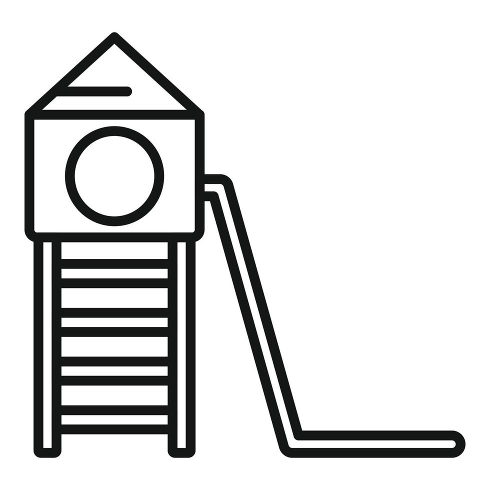 Ground kid slide icon outline vector. Water park vector