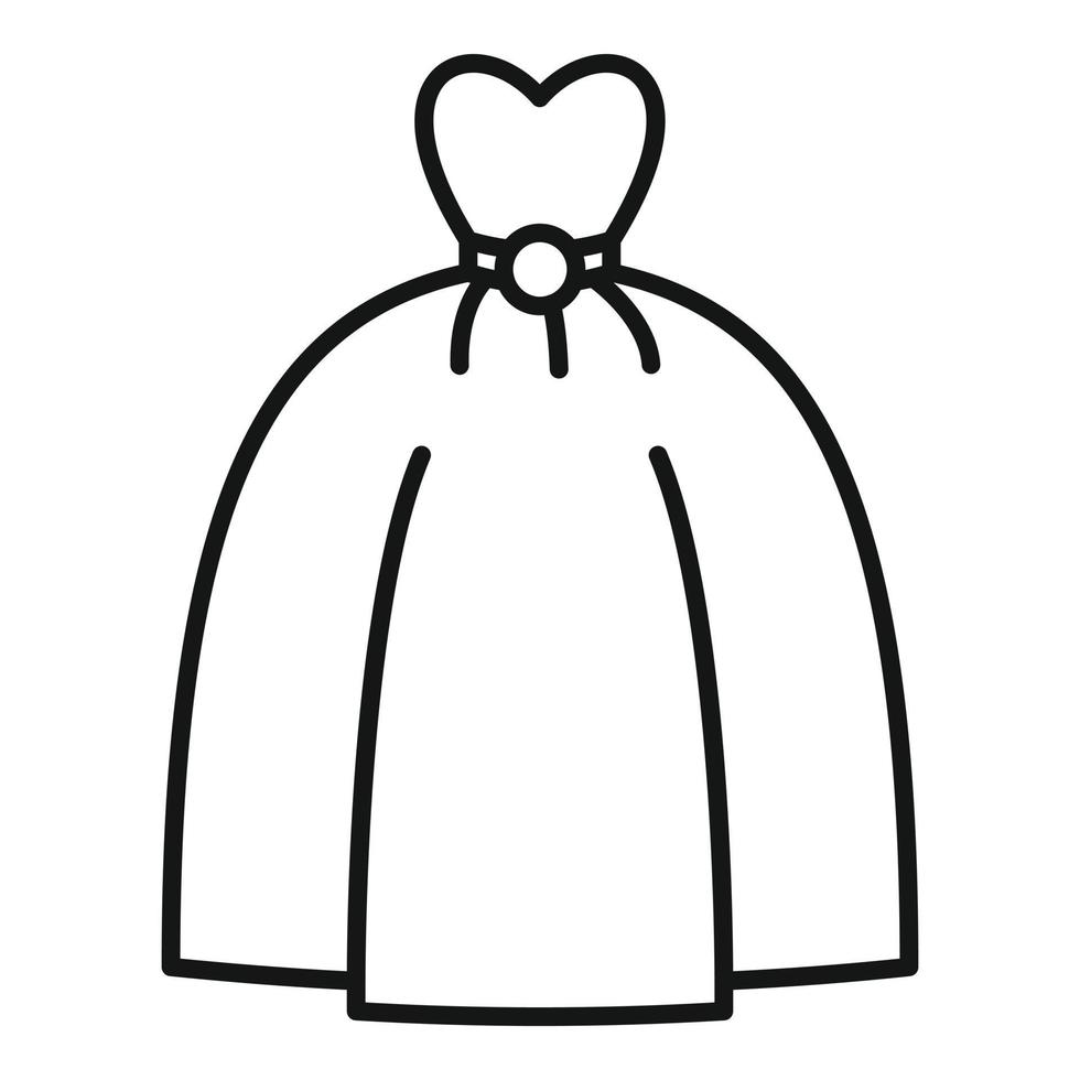 Lace wedding dress icon outline vector. Veil bridal vector