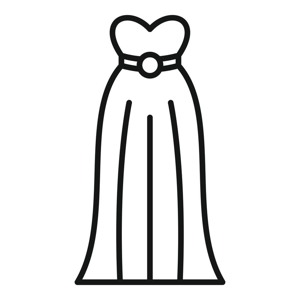 Lady wedding dress icon outline vector. Woman shower vector