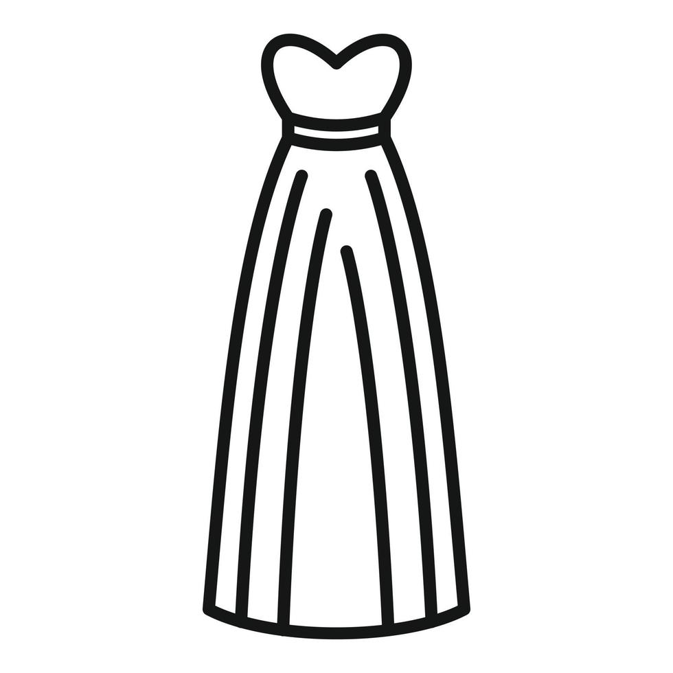 hembra Boda vestir icono contorno vector. blanco velo vector