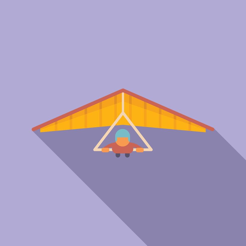 Delta hang glider icon flat vector. Wind plane vector