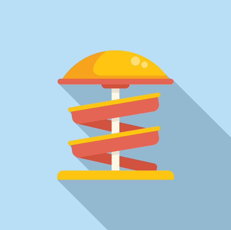 Spiral child slide icon flat vector. Water park vector