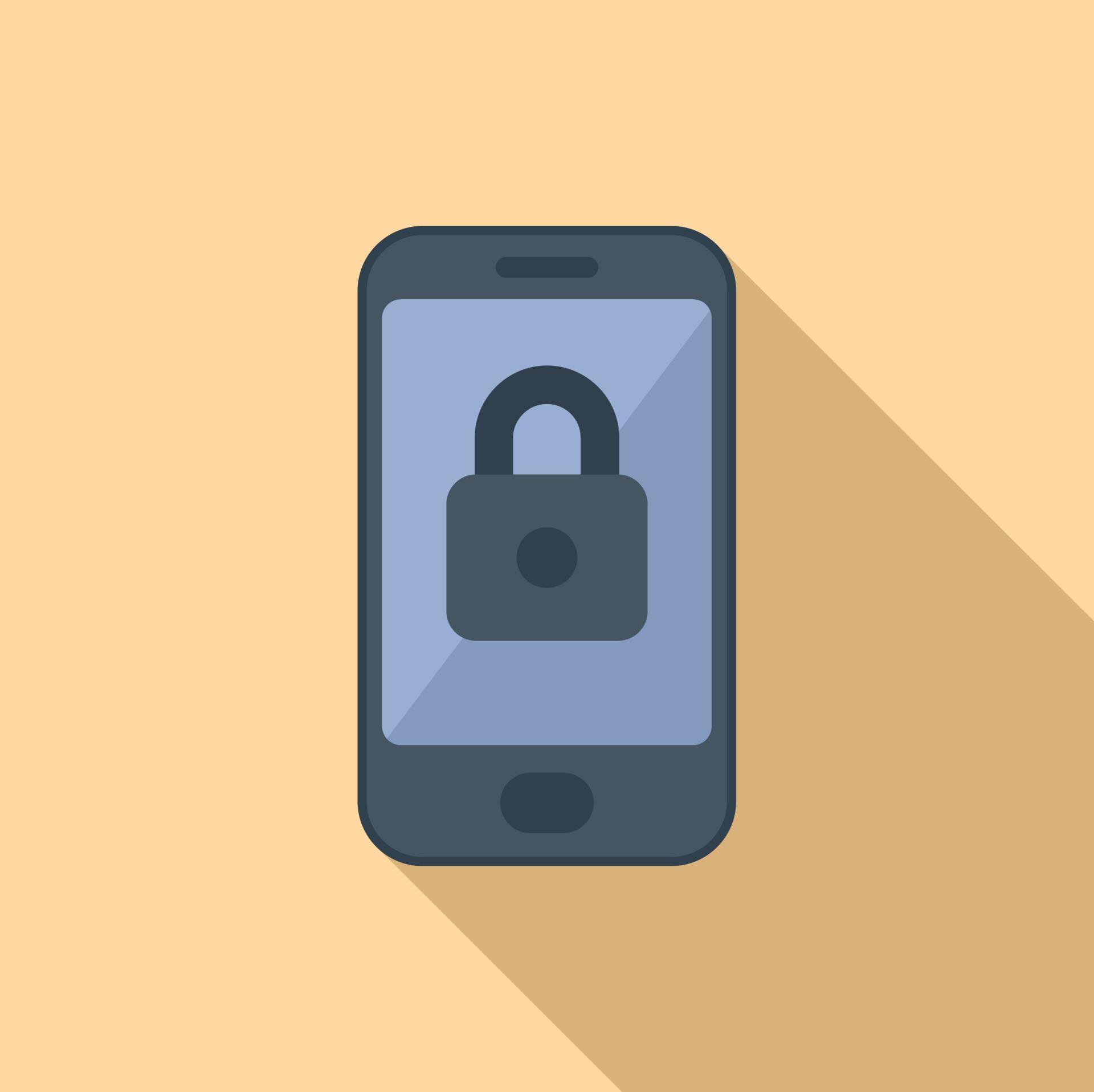 Phone lock icon flat vector. Hacker error 20266310 Vector Art at Vecteezy