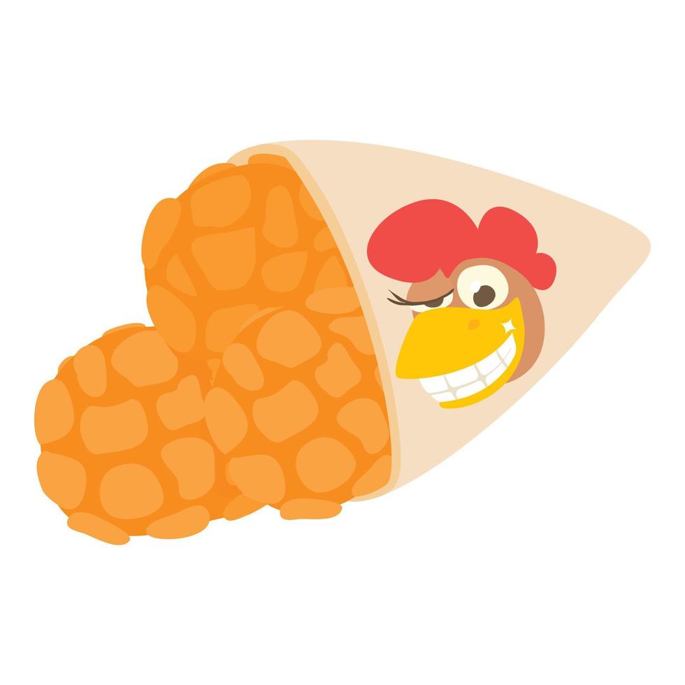 pollo comida icono isométrica vector. frito pollo carne en papel embalaje icono vector