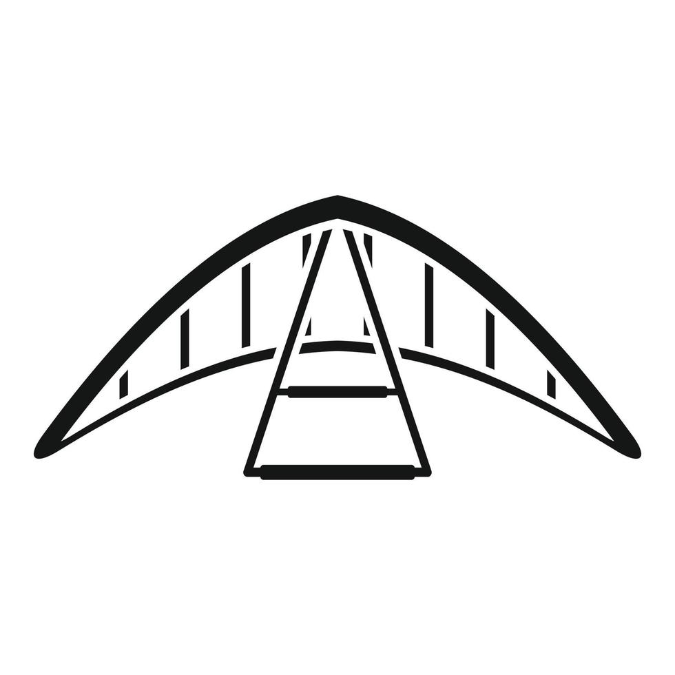 Delta hang glider icon simple vector. Wind plane vector