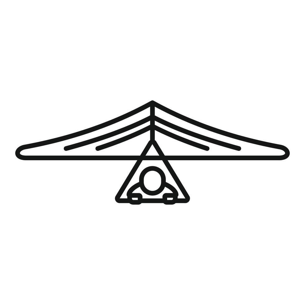 Skydiving fly icon outline vector. Hang glider vector