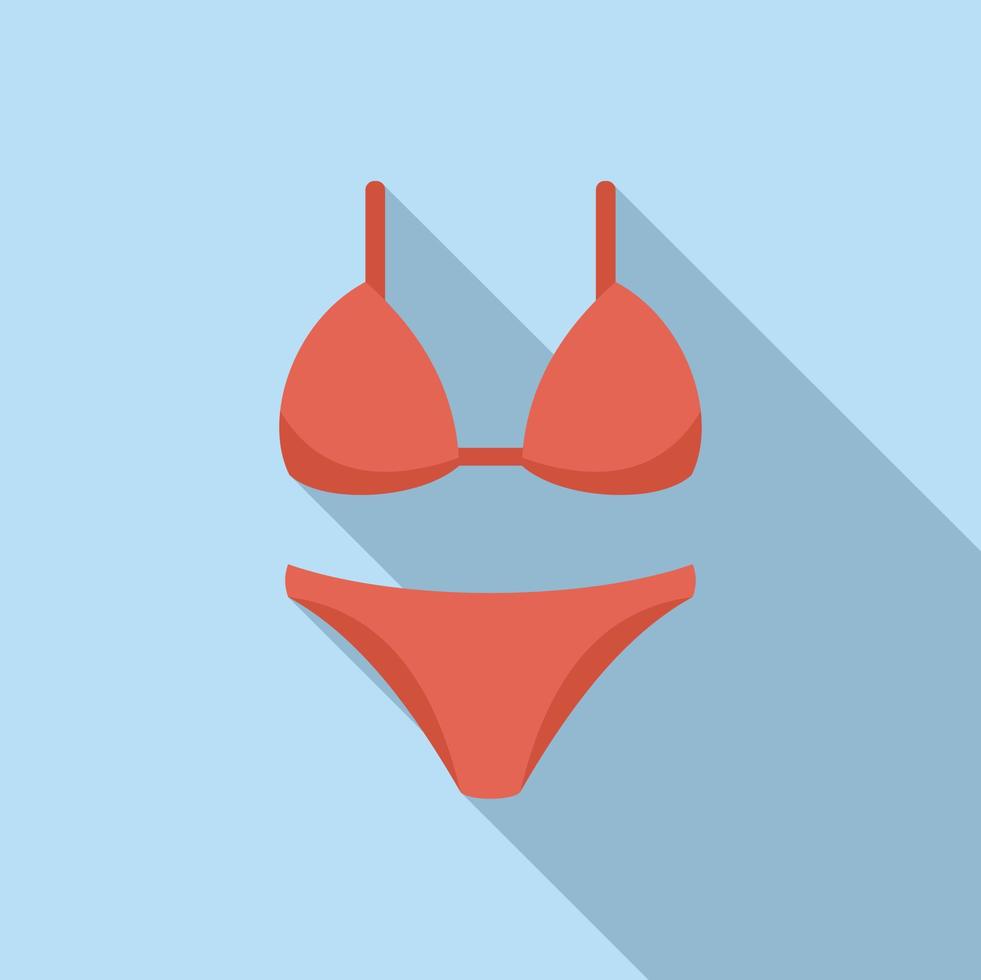 Woman swimwear icon flat vector. Water park vector