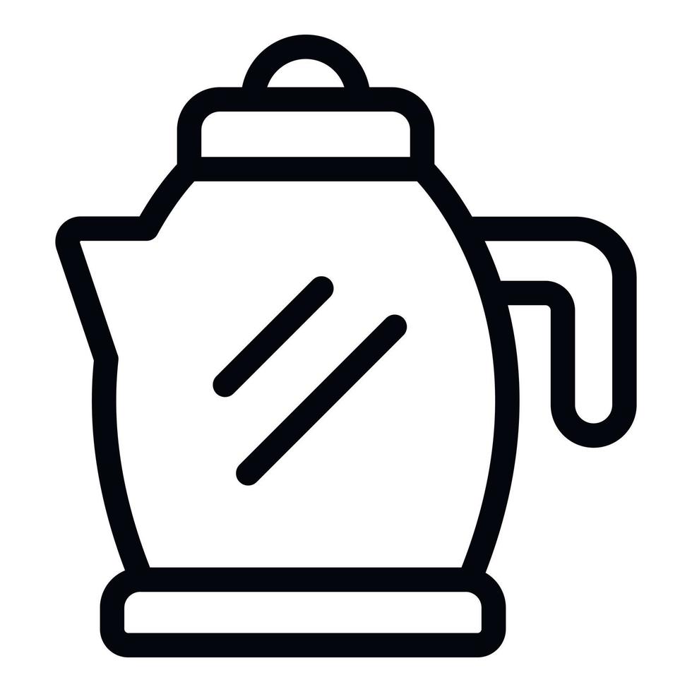 Retro kettle icon outline vector. Electric teapot vector