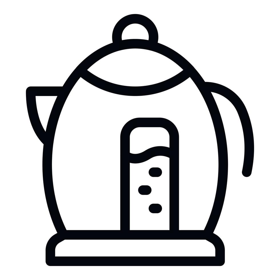 Water kettle icon outline vector. Hot pot vector