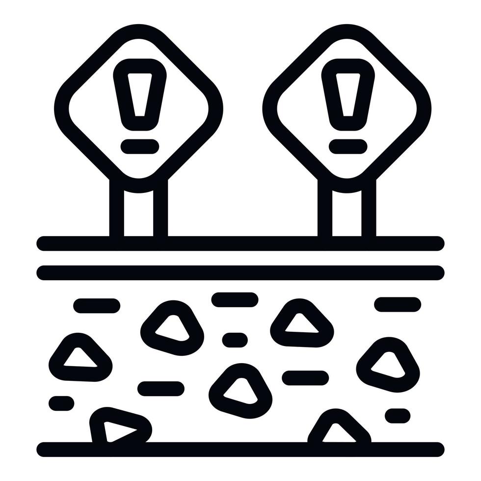 Attention microplastics pollution icon outline vector. Ground food vector