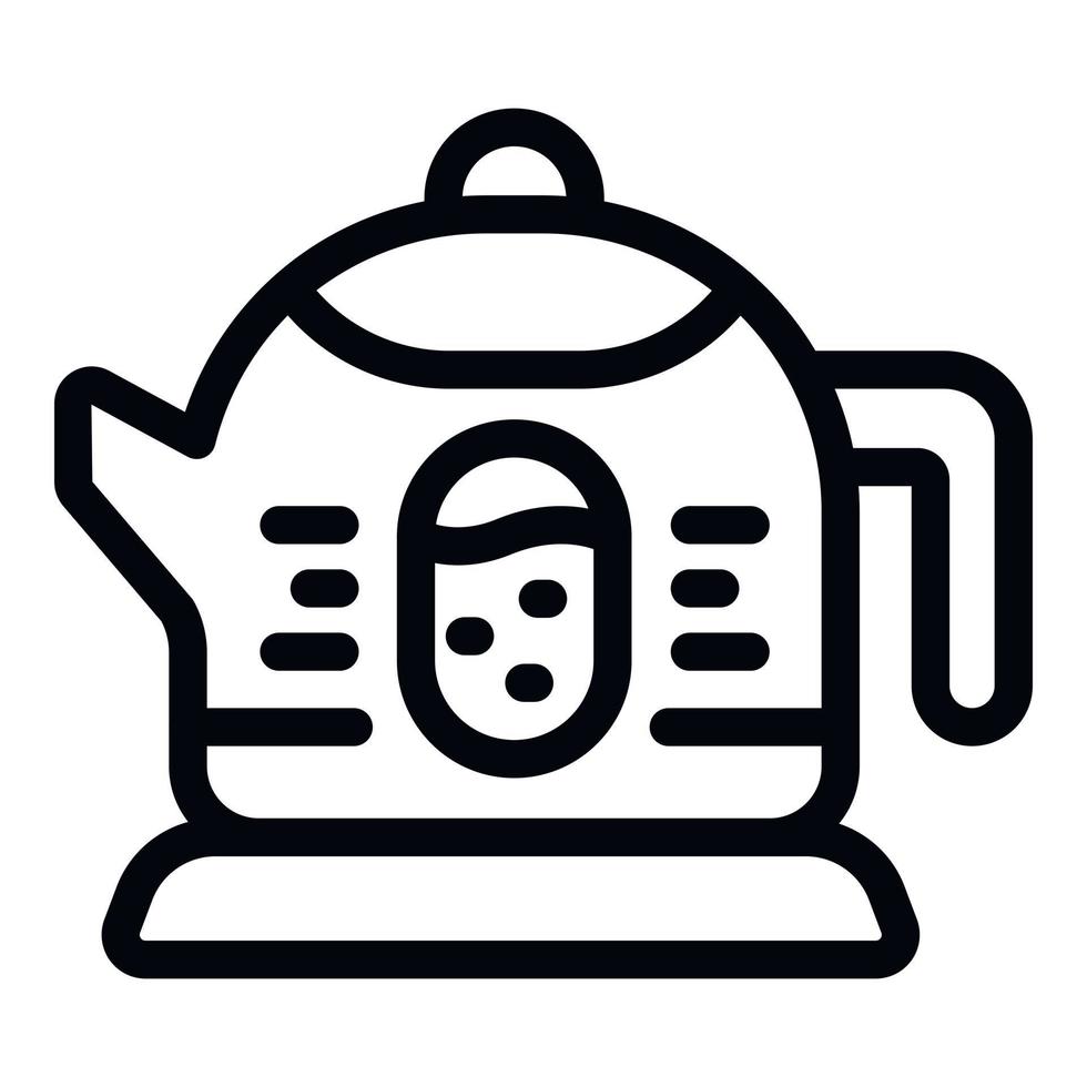 Home kettle icon outline vector. Water hot vector