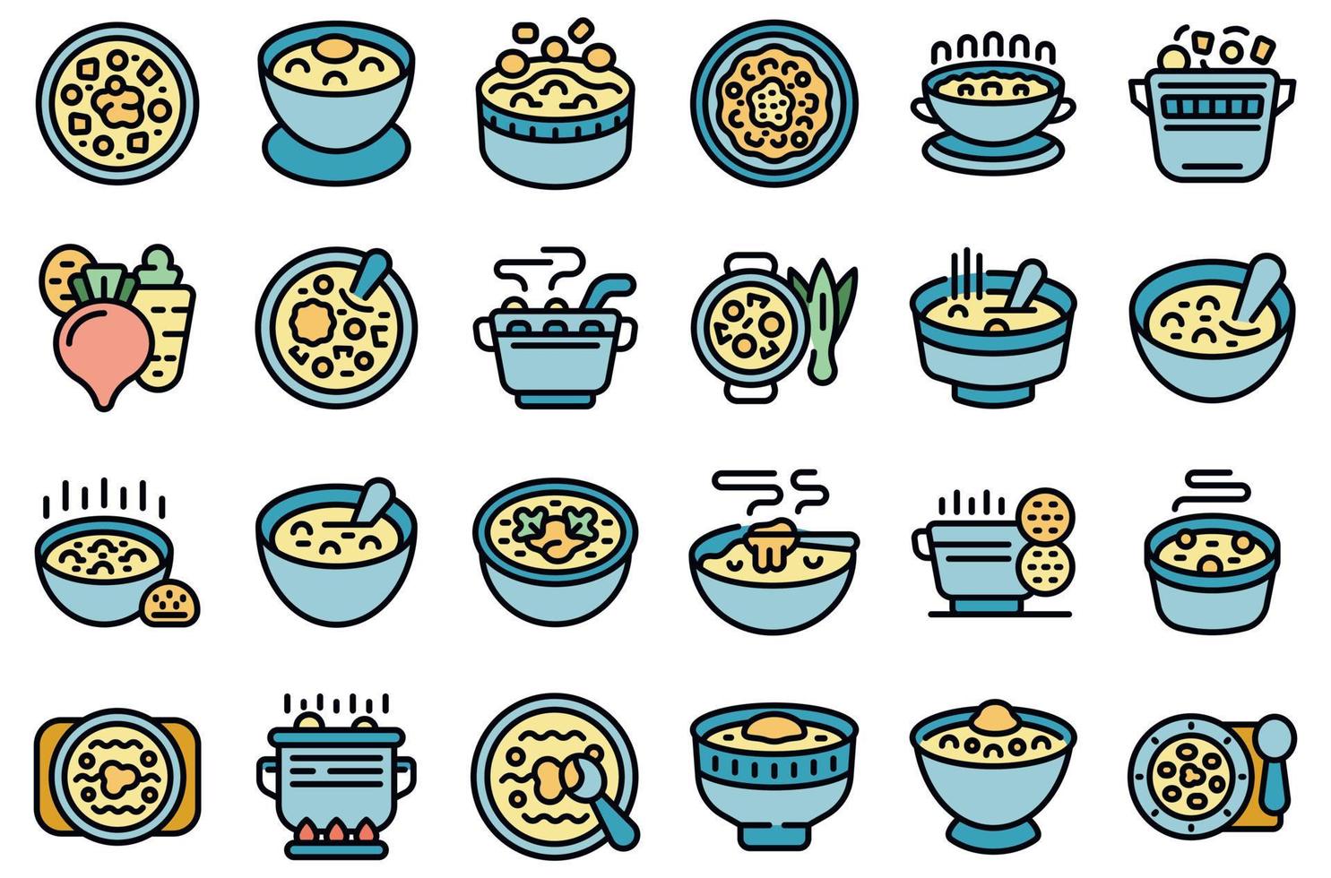 Borsch icons set vector flat