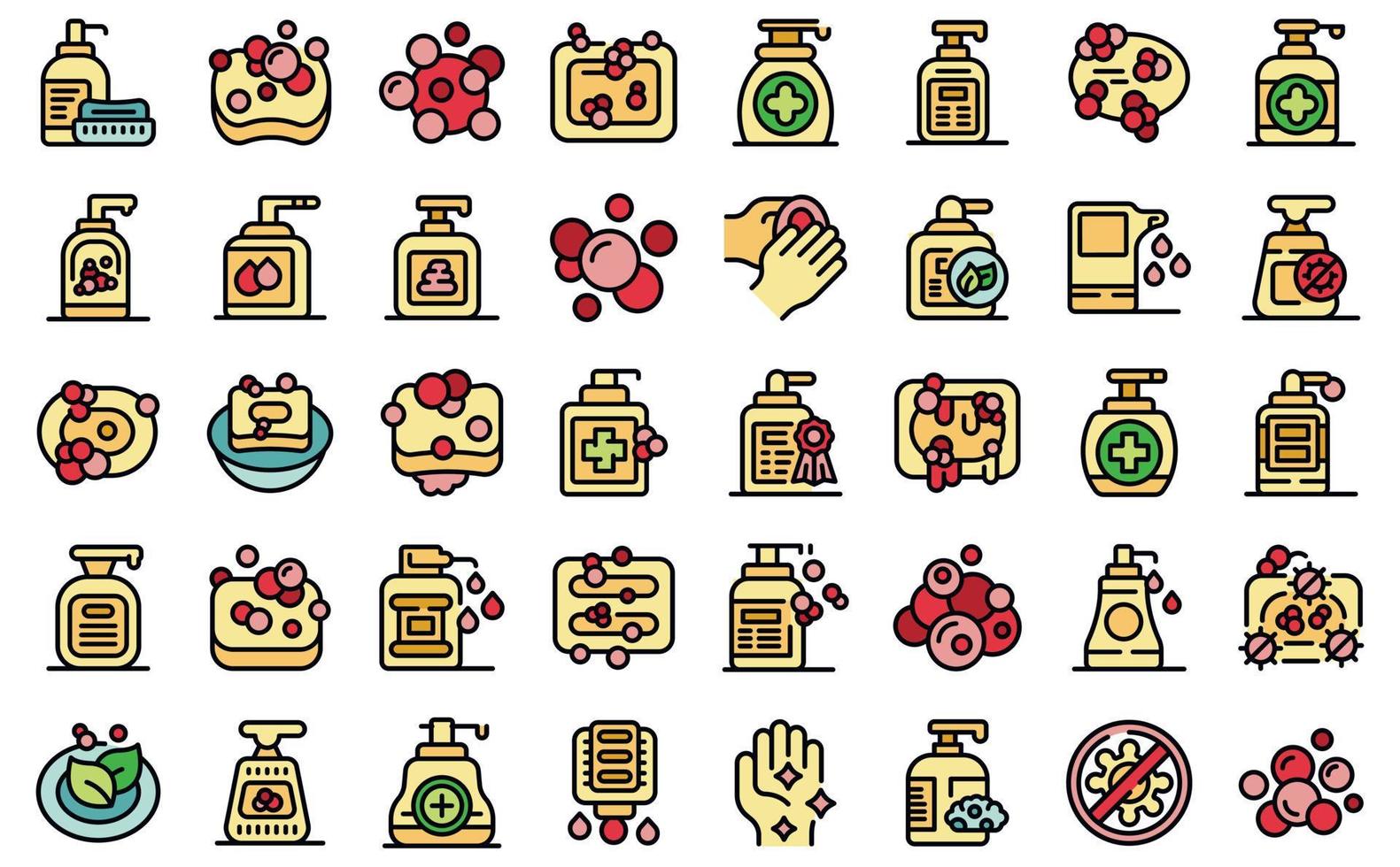 Soap icons set vector flat