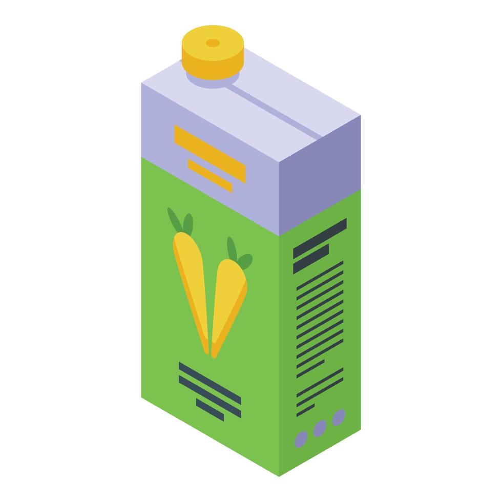 Carrot juice pack icon isometric vector. Food fruit vector