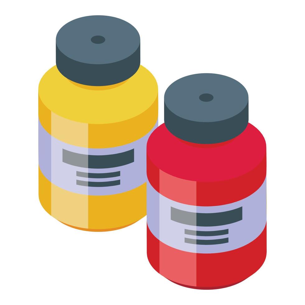 Paint bottle icon isometric vector. Wood resin vector