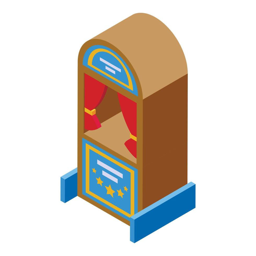 Kid theater icon isometric vector. Puppet stage vector