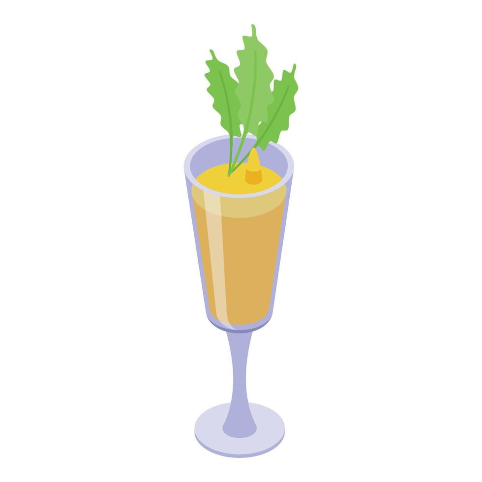 Cocktail fruit icon isometric vector. Carrot juice vector