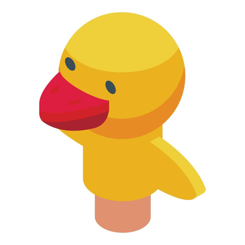 Duck puppet doll icon isometric vector. Stage play vector