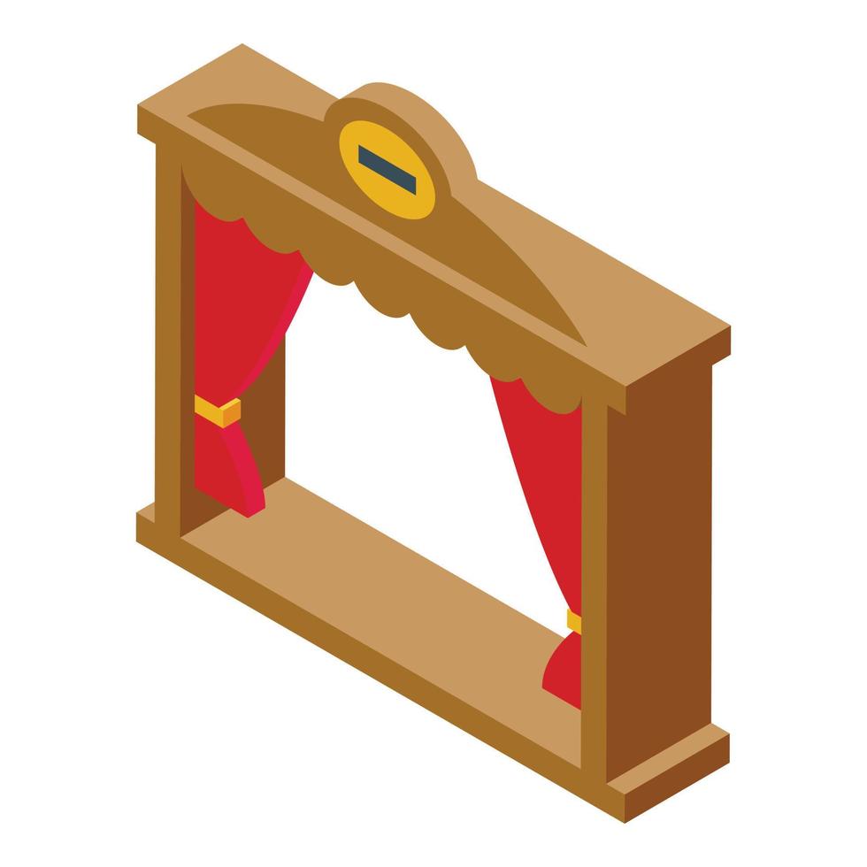 Puppet theater stage icon isometric vector. Child show vector