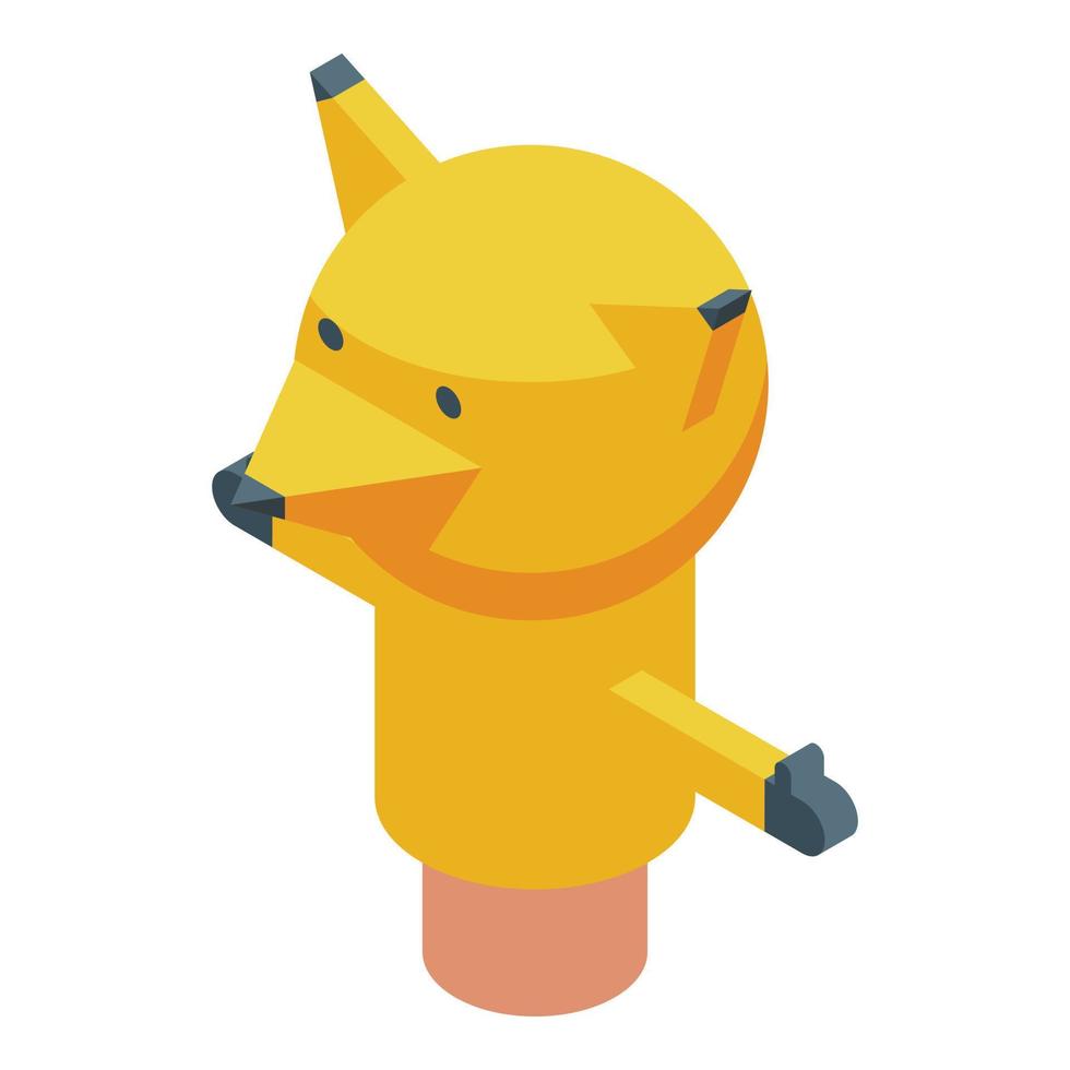 Fox puppet doll icon isometric vector. Show play vector