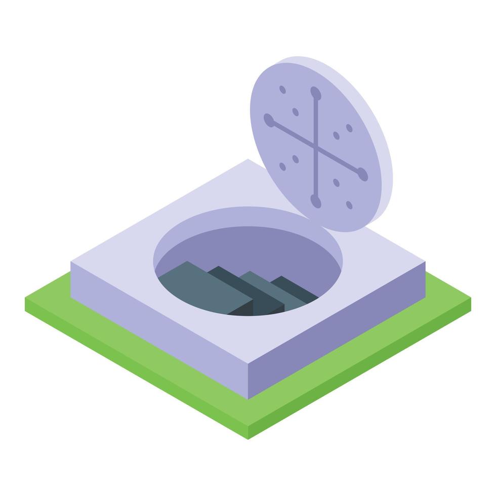 Underground bomb shelter icon isometric vector. Nuclear room vector