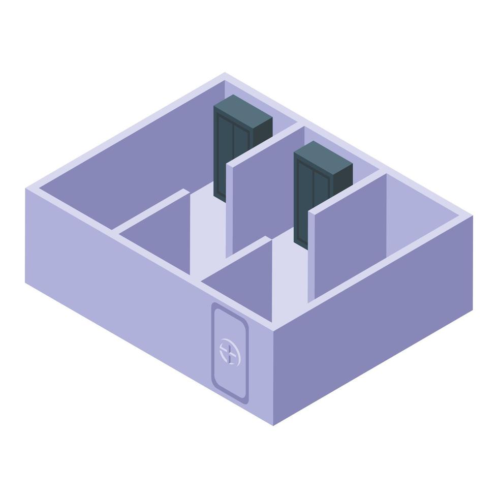 Bomb shelter room icon isometric vector. Nuclear bunker vector