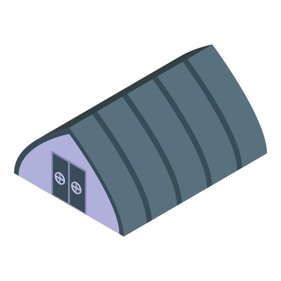 Metal bomb shelter icon isometric vector. Bunker room vector