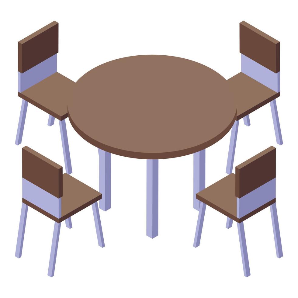 Bomb shelter kitchen table icon isometric vector. Bunker room vector