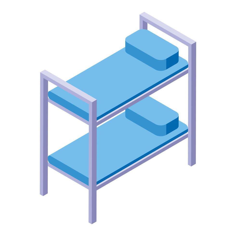 Bomb shelter double bed icon isometric vector. Family equipment vector