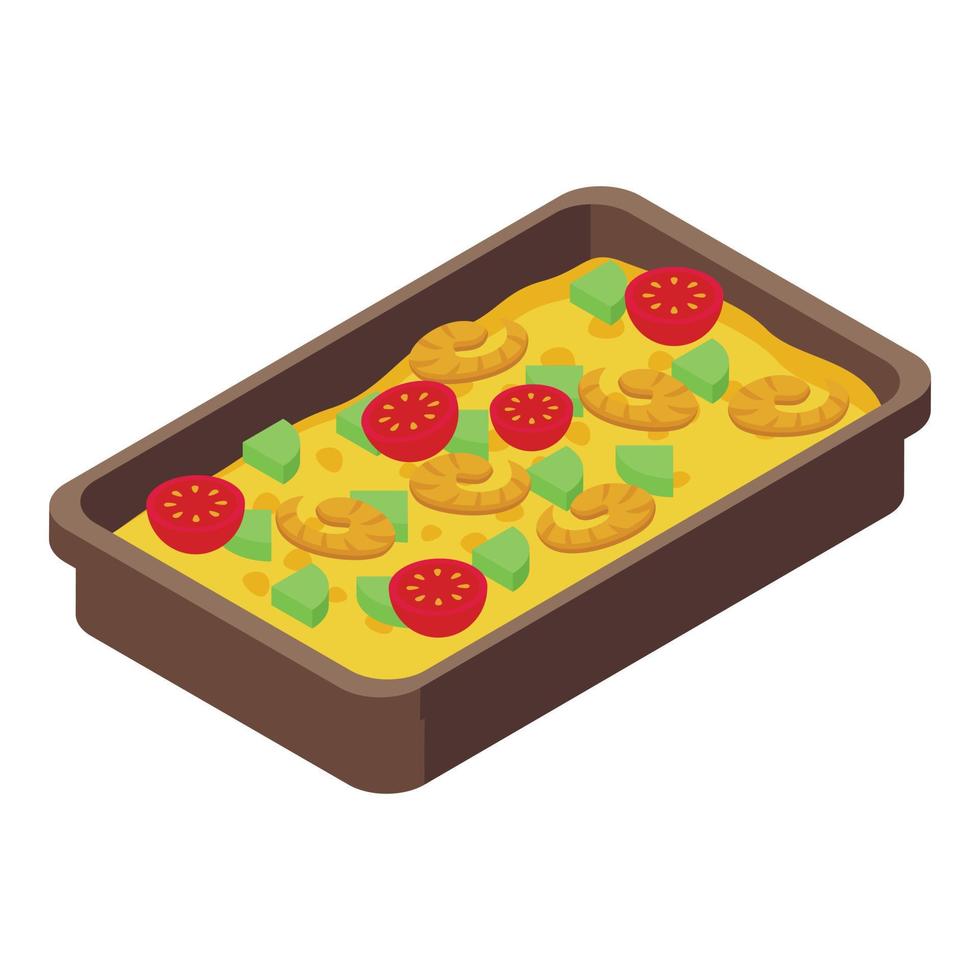 Shrimp food icon isometric vector. Family happy vector