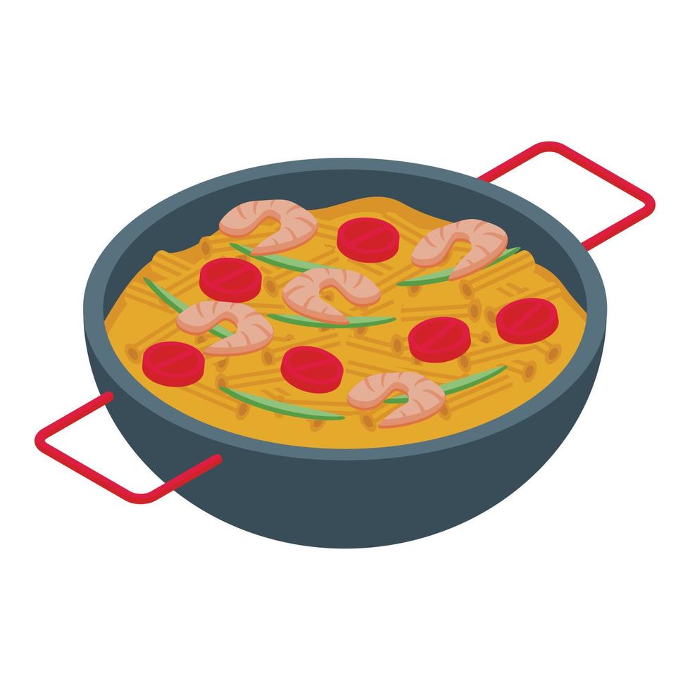 Shrimp pasta food icon isometric vector. Meal festival vector