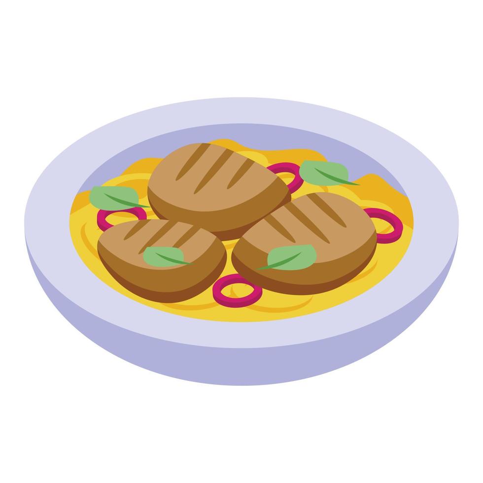 China meat icon isometric vector. Chinese food vector