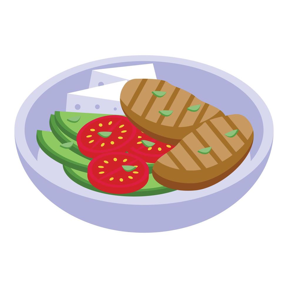 Steak food icon isometric vector. Chinese dinner vector