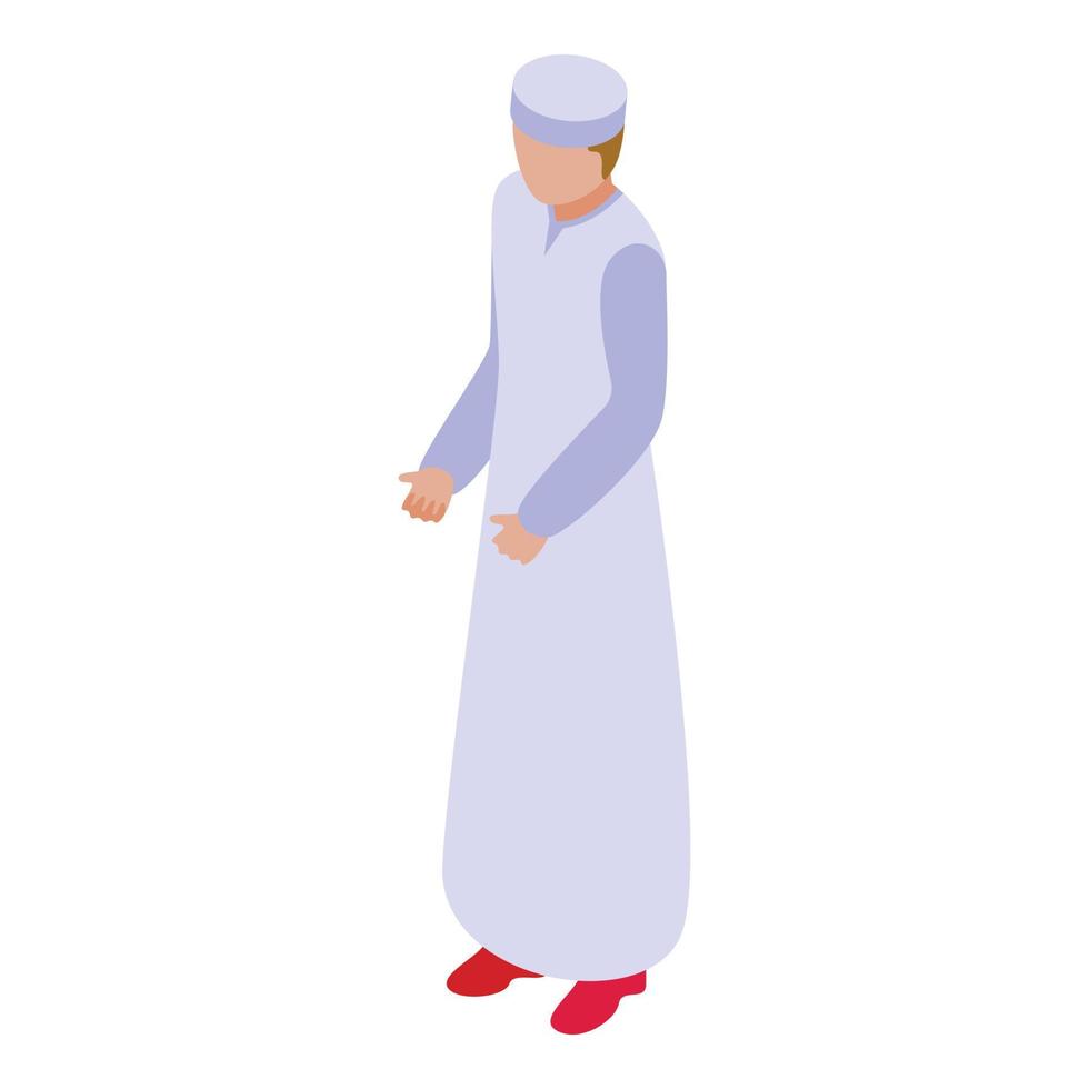 White muslim cloth icon isometric vector. Islam cloth vector