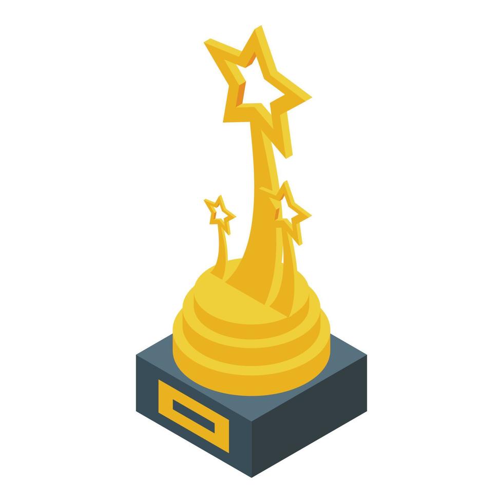 Gold cup icon isometric vector. Prize award vector