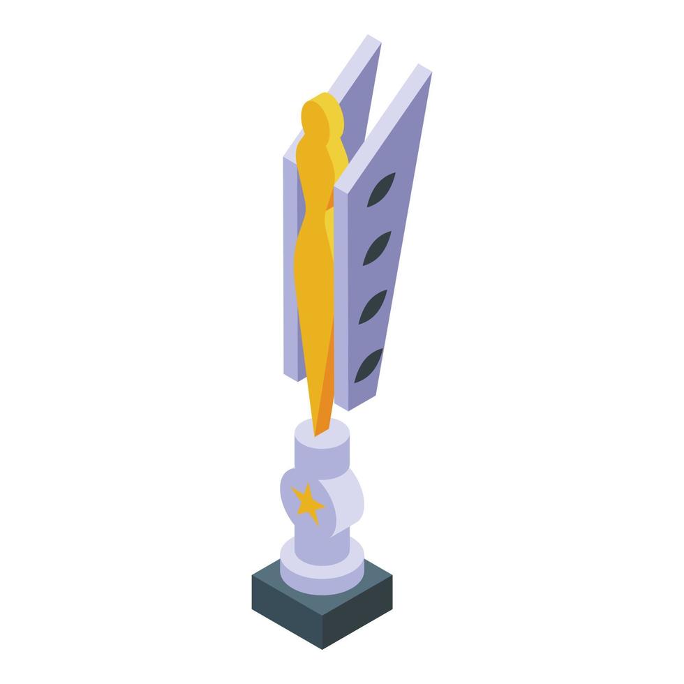 Statue trophy icon isometric vector. Cup prize vector