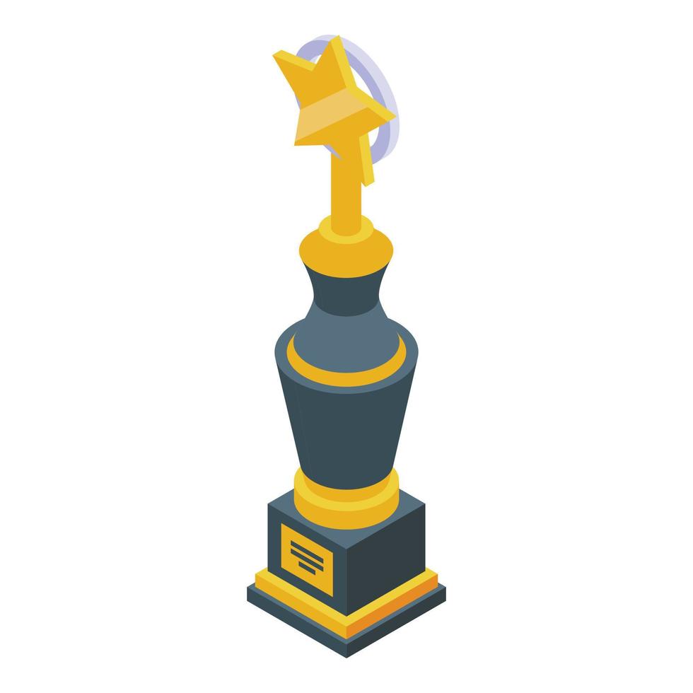 Cup icon isometric vector. Prize winner vector