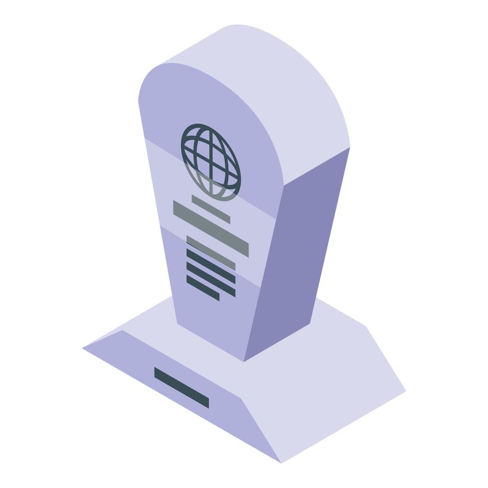 Global trophy icon isometric vector. Cup prize vector