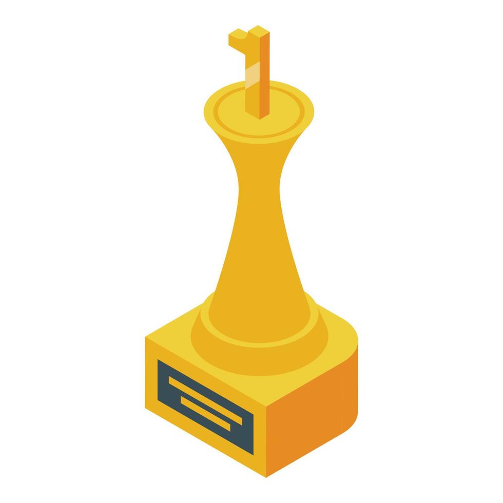 Gold trophy icon isometric vector. Cup prize vector