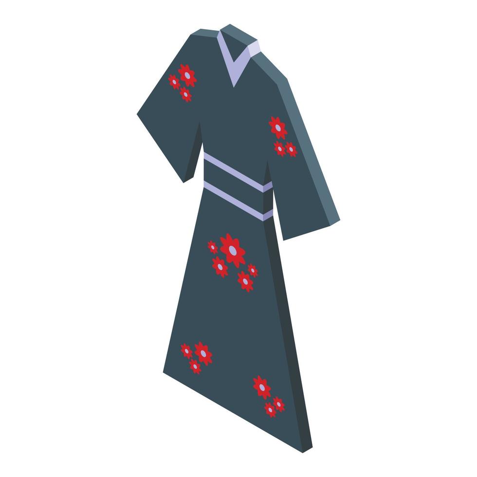 dama kimono icono isométrica vector. mujer Japón vector