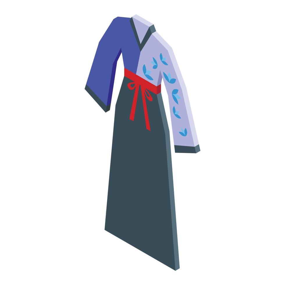 Geisha kimono icon isometric vector. Woman textile vector