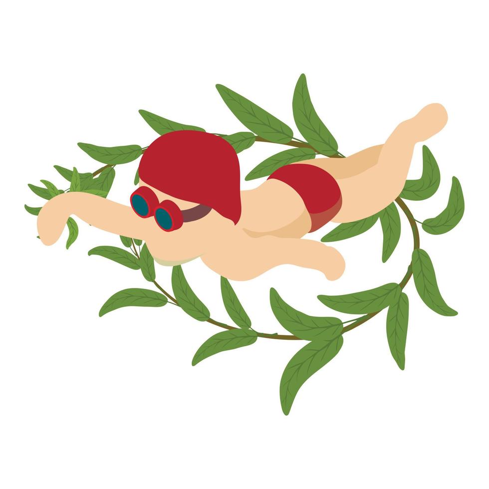 Swimmer icon isometric vector. Man athlete swimmer during sport competition icon vector