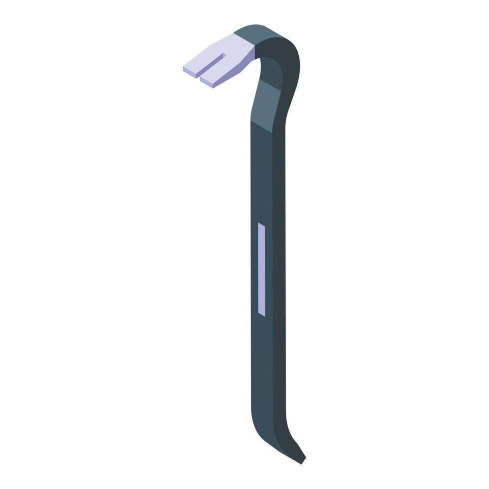 Black crowbar icon isometric vector. Hand lever vector