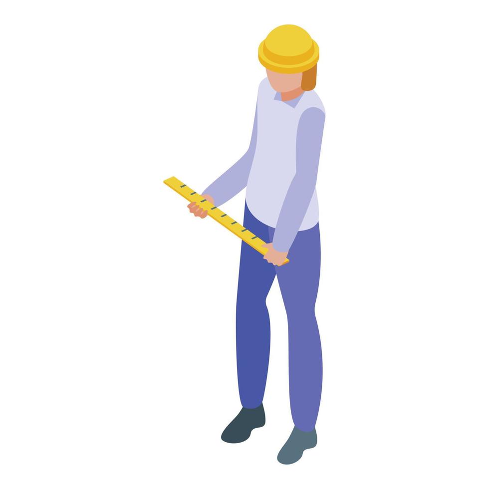 Construction woman worker icon isometric vector. Female worker vector