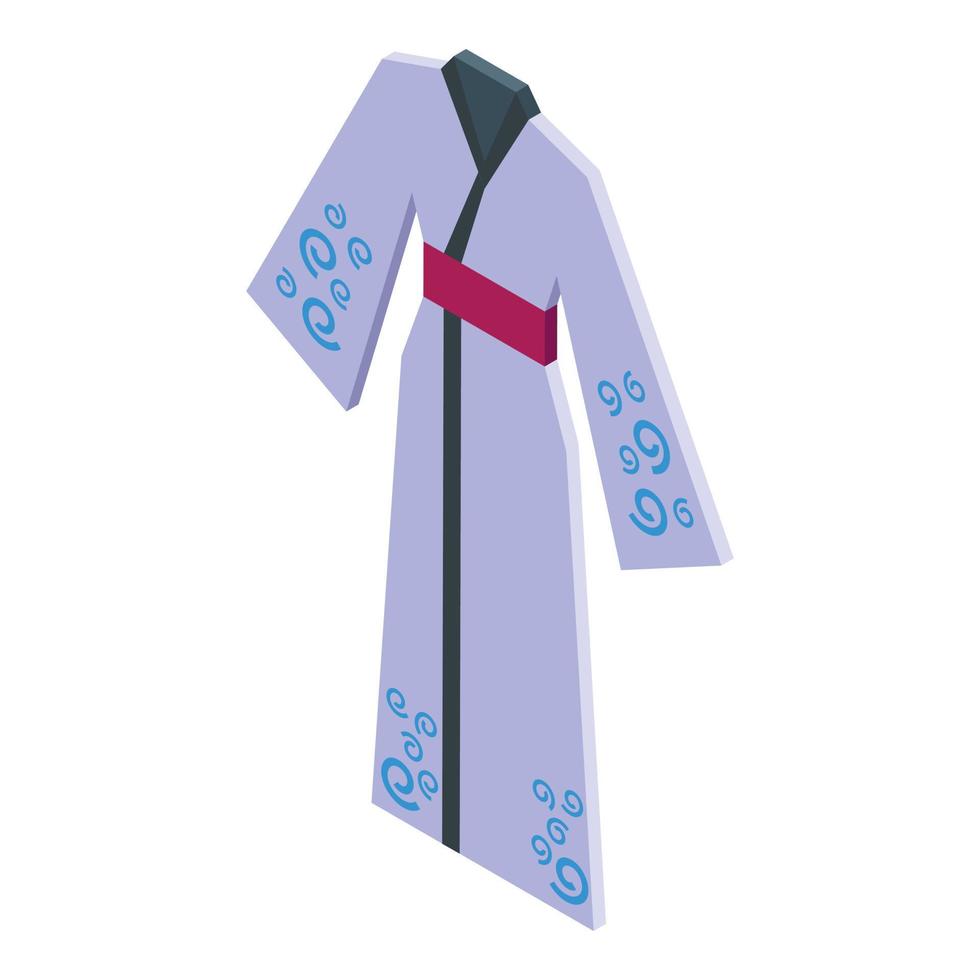 blanco kimono icono isométrica vector. Japón geisha vector